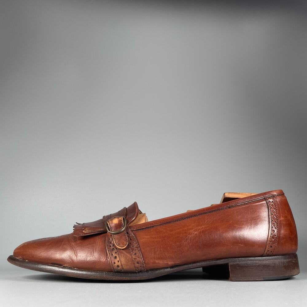 Johnston & Murphy Men's Size 11 M Brown Leather Slip On Kilt Loafers Casual USA